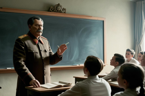 Stalin de maestro en un colegio