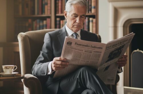 Un hombre sentado leyendo un periódico